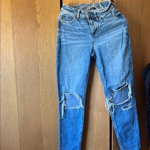 American Eagle Outfitters Blue Boyfriend Jeans Distressed Casual